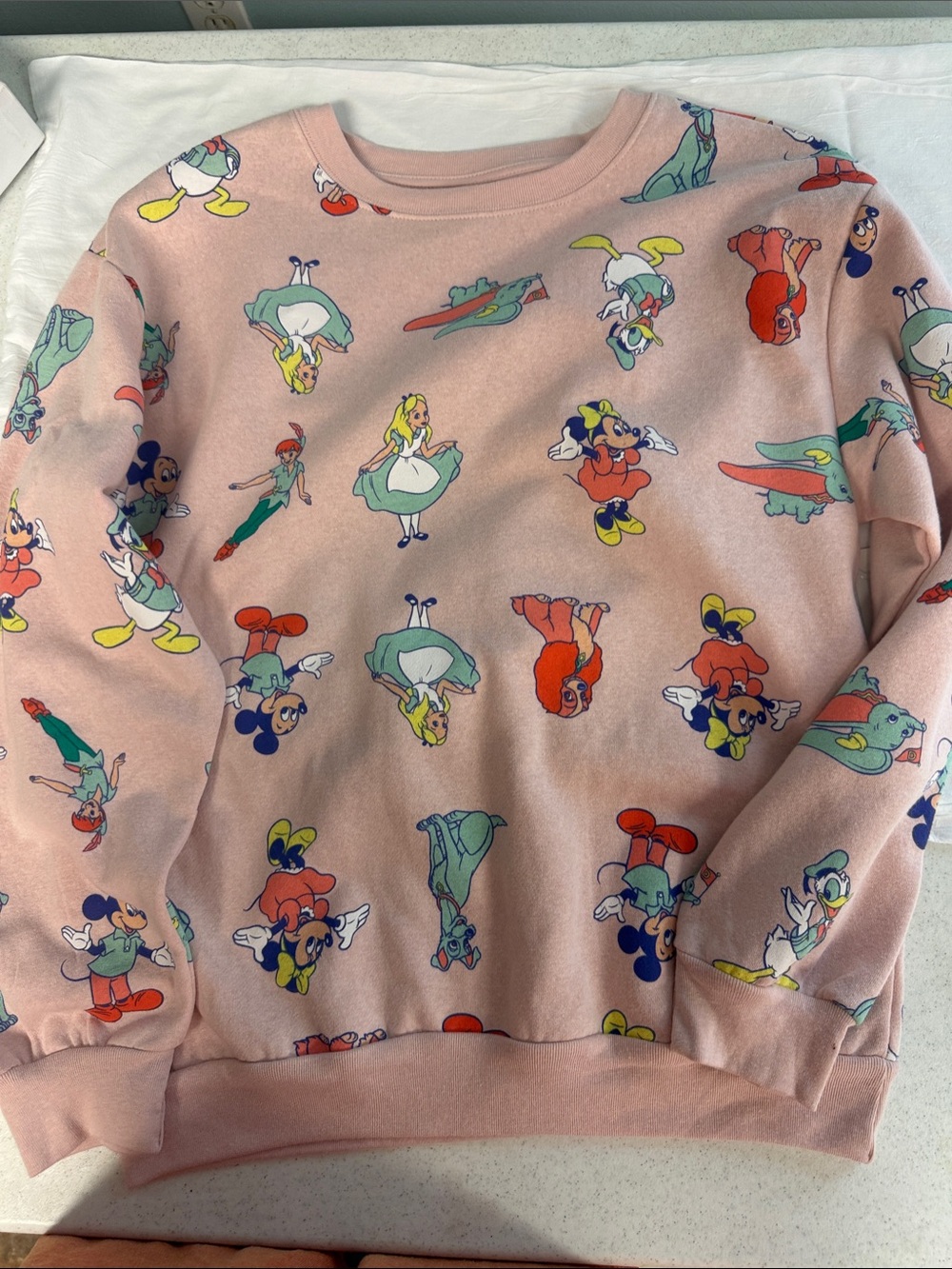 Disney Pink sweatshirt Minnie, mickey, Donald, Alice, Dumbo